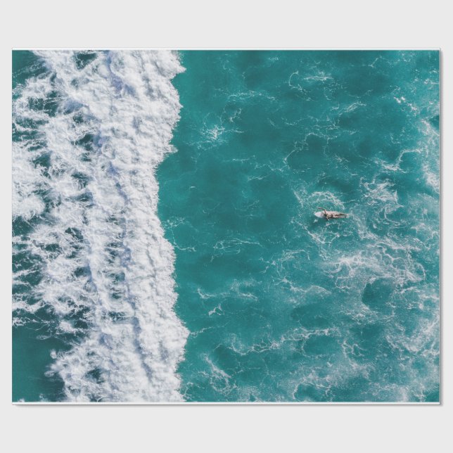 Papier Cadeau Papier d'enveloppement d'ondes océaniques (Plat)