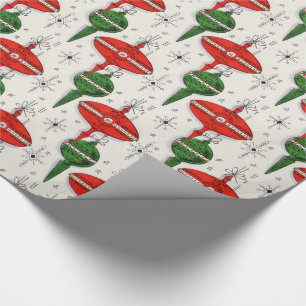 Papier Cadeau Papier d'enveloppement d'ornement de Noël des anné