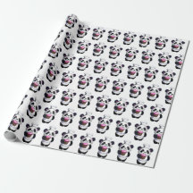 Papier d'enveloppement d'ours Panda Cute