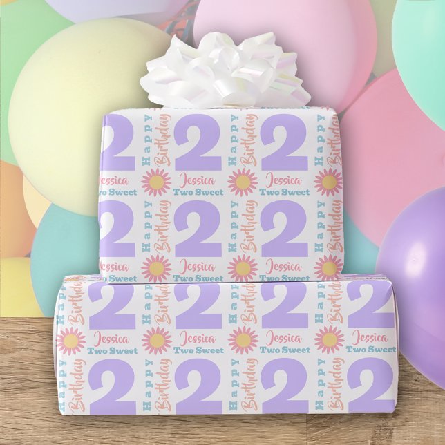 Papier Cadeau Papier d'enveloppement du 2e anniversaire (Créateur téléchargé)