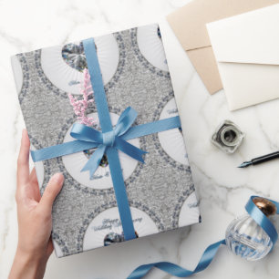 Papier Cadeau Papier d'enveloppement du 60e anniversaire du Diam