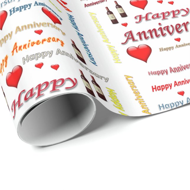 Papier Cadeau Papier d'enveloppement du bon anniversaire (Coin rond)