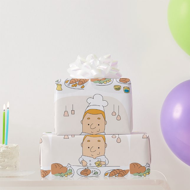 Papier Cadeau Papier d'enveloppement du chef au travail (Créateur téléchargé)