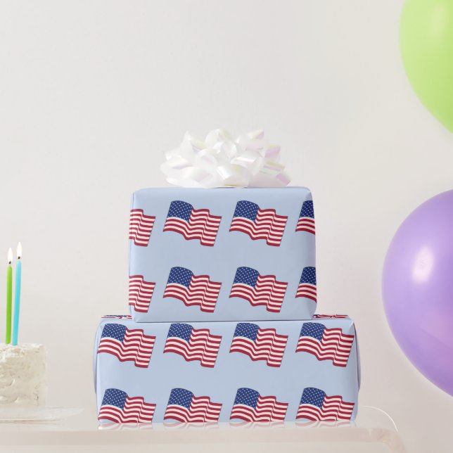 Papier Cadeau Papier d'enveloppement du drapeau américain patrio (Cadeaux de fête)