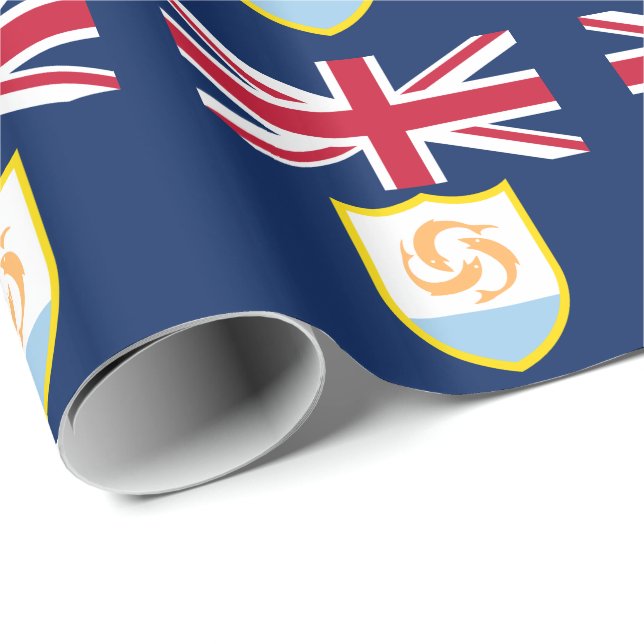 Papier Cadeau Papier d'enveloppement du drapeau d'Anguilla patri (Coin rond)