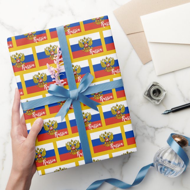 Papier Cadeau Papier d'enveloppement du drapeau russe, Golden, R (Cadeaux)