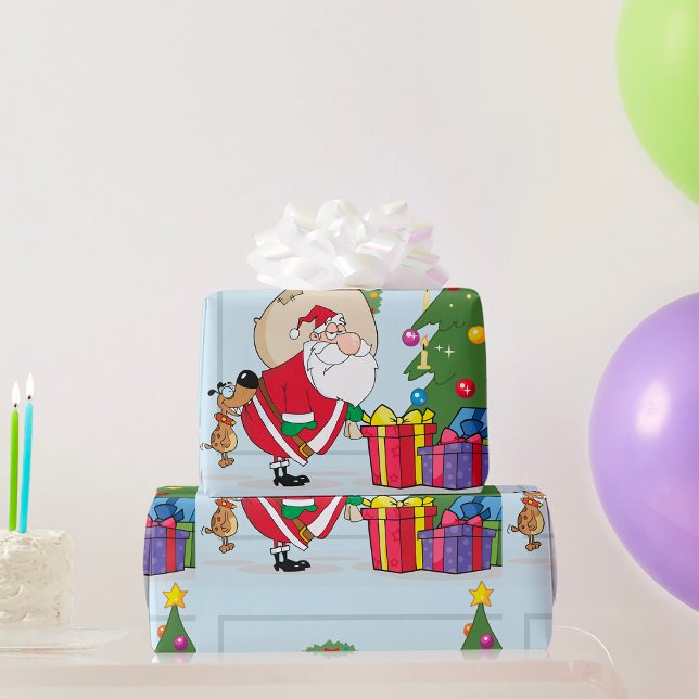 Papier Cadeau Papier d'enveloppement du Père Noël drôle (Créateur téléchargé)