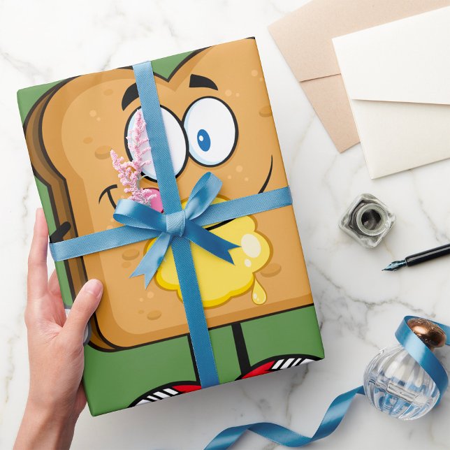 Papier Cadeau Papier d'enveloppement du visage de toast (Créateur téléchargé)