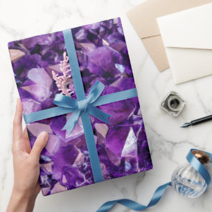 Papier Cadeau Papier d'enveloppement en cristal d'Améthyste viol