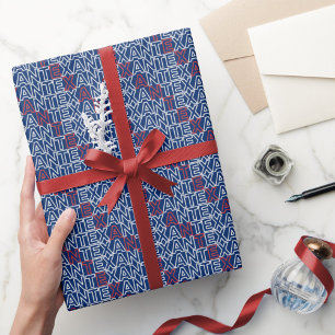 Papier Cadeau Papier d'enveloppement en néon rouge et blanc au T