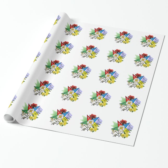 Papier Cadeau Papier d'enveloppement floral Etoile orientale (Déroulé)