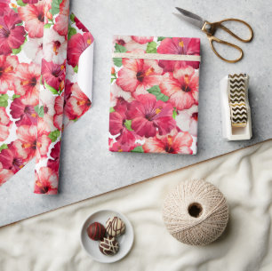 Papier Cadeau Papier d'enveloppement Floral hawaïen