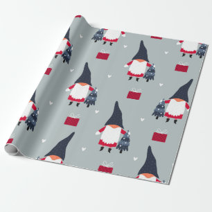 Papier Cadeau Papier d'enveloppement Gnome de Noël mignon