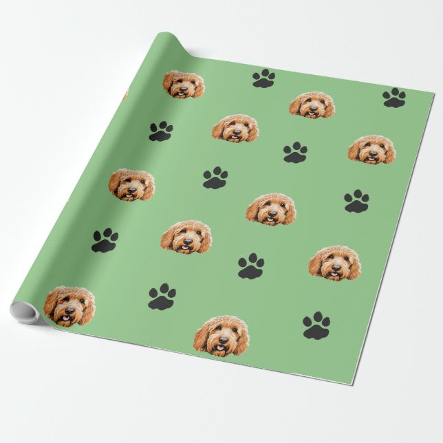 Papier Cadeau Papier d'enveloppement Goldendoodle 3 (Déroulé)