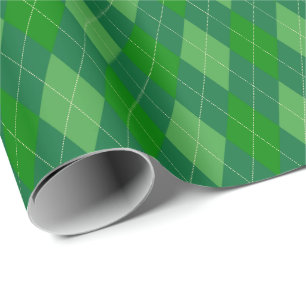 Papier Cadeau Papier d'enveloppement grand Jacquard aux tons ver