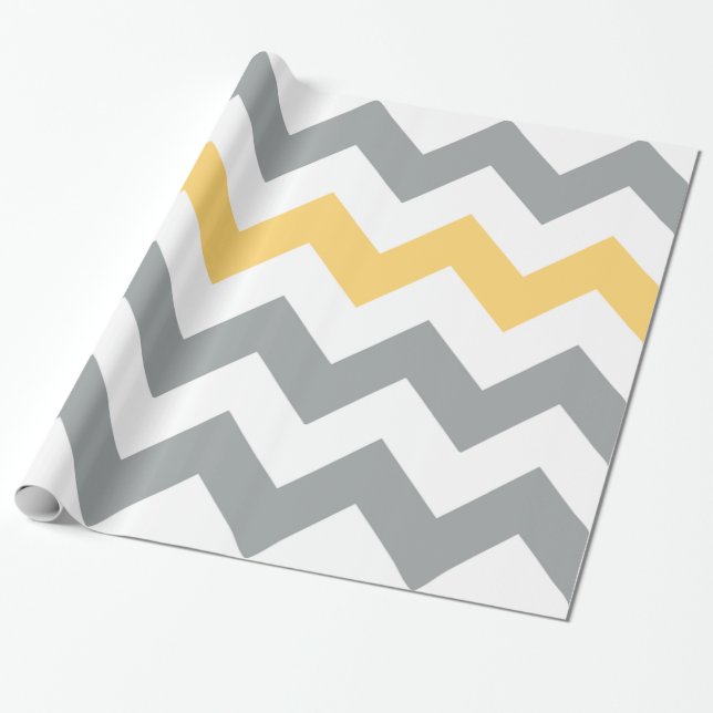 Papier Cadeau Papier d'enveloppement gris et jaune au fromage (Déroulé)