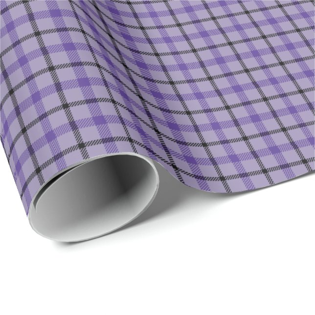 Papier Cadeau Papier d'enveloppement HAMbWG - Tartan violet (Coin rond)