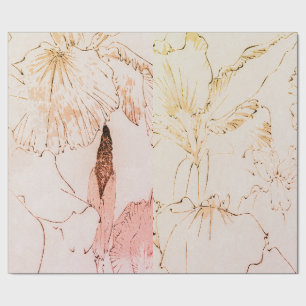 Papier Cadeau Papier d'enveloppement IRIS FLEURS