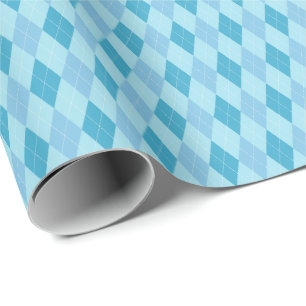 Papier Cadeau Papier d'enveloppement Jacquard aux tons bleus