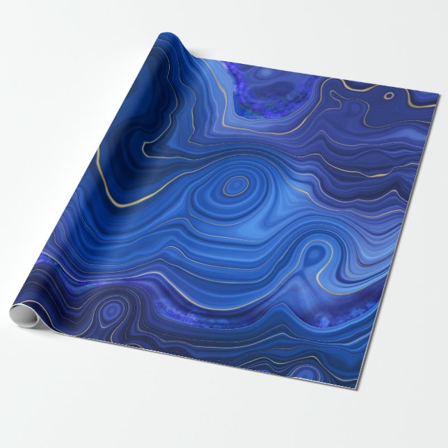 Papier Cadeau Papier d'enveloppement Lapis Lazuli (Déroulé)