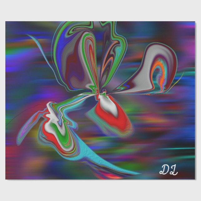 Papier Cadeau Papier d'enveloppement liquide en marbre Abstrait  (Plat)