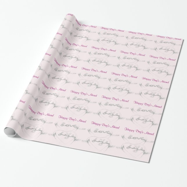 Papier Cadeau Papier d'enveloppement Love Life (Déroulé)
