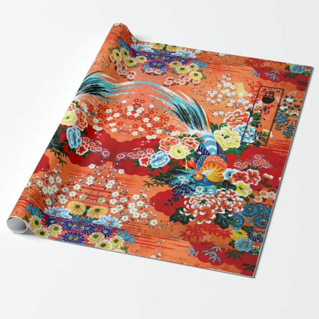 Papier Cadeau Papier d'enveloppement Mah Jongg (Déroulé)