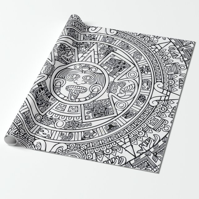 Papier Cadeau Papier d'enveloppement mexicain AZTEC OU MEXICA (Déroulé)