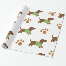 Papier d'enveloppement mignon Dachshund