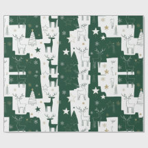 Papier d'enveloppement moderne de rennes forestier