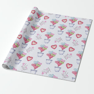 Papier Cadeau Papier d'enveloppement Motif cardiaque