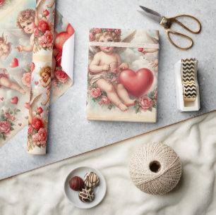 Papier Cadeau Papier d'enveloppement Motif de la Saint-Valentin