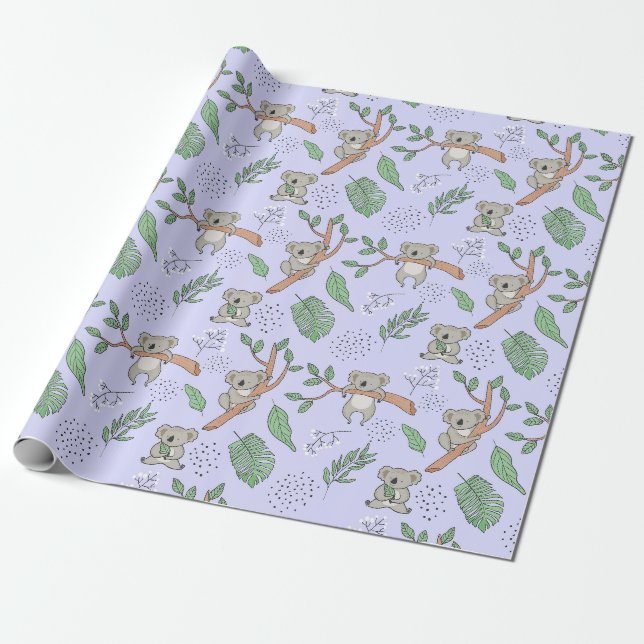 Papier Cadeau Papier d'enveloppement Motif Koala (Déroulé)