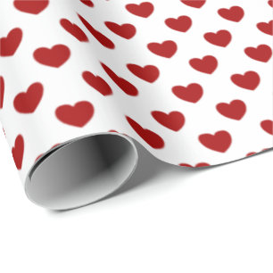 Papier Cadeau Papier d'enveloppement Motif Little Red Hearts