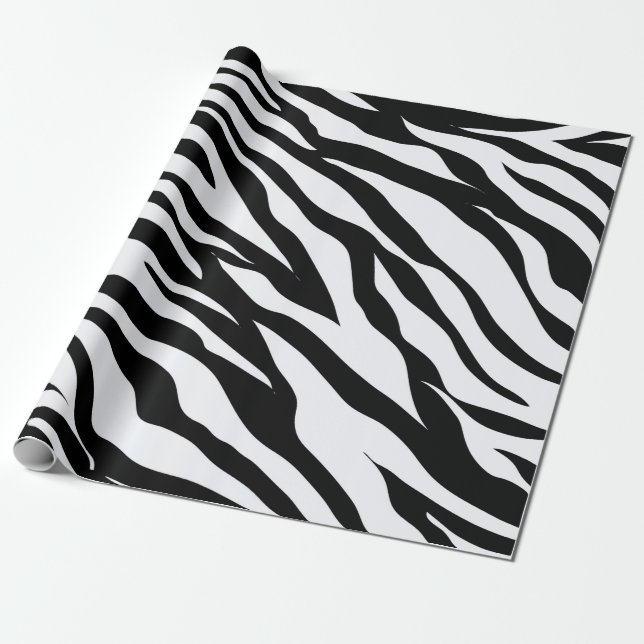 Papier Cadeau Papier d'enveloppement Motif Zebra Safari Animal S (Déroulé)