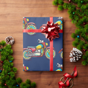 Papier Cadeau Papier d'enveloppement Motorbike Designer