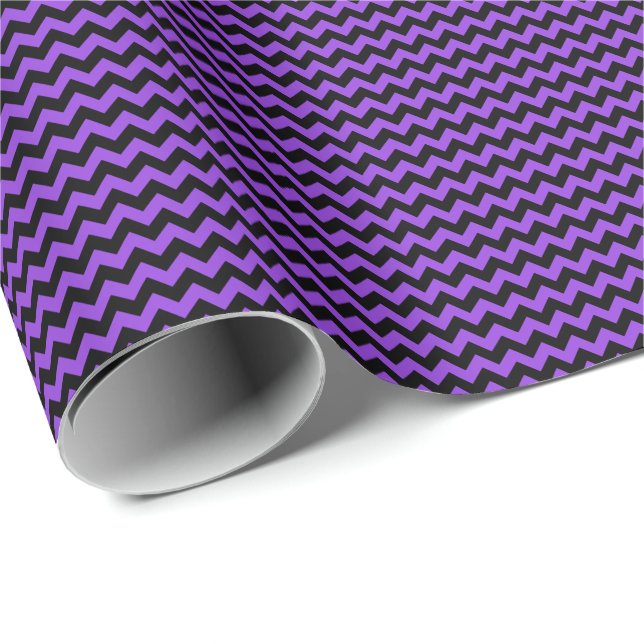 Papier Cadeau Papier d'enveloppement noir et violet pour petit f (Coin rond)