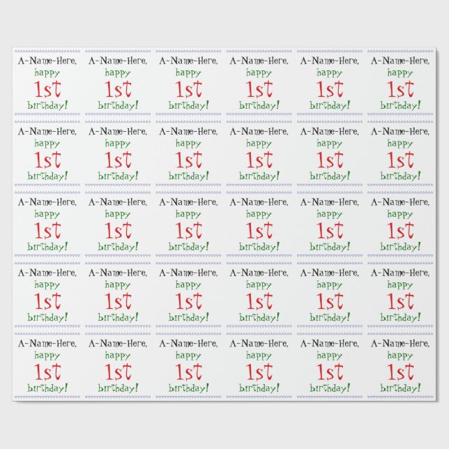 Papier Cadeau Papier d'enveloppement ordinaire 1er anniversaire (Plat)