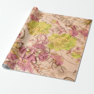 Papier Cadeau Papier d'enveloppement Paris vintage