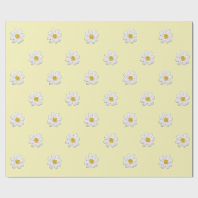 Papier Cadeau Papier d'enveloppement Pastel Daisy (Plat)