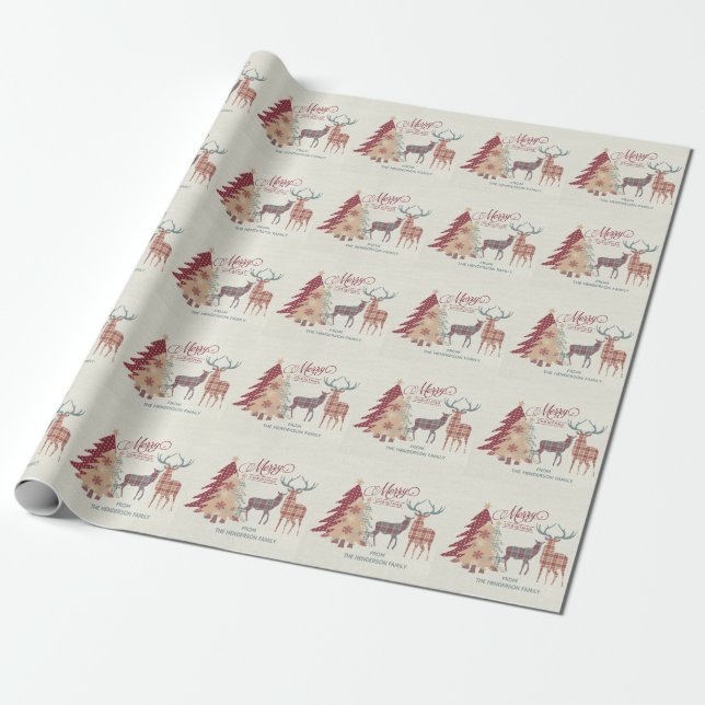 Papier Cadeau Papier d'enveloppement personnalisé Joyeux Noël Pl (Déroulé)