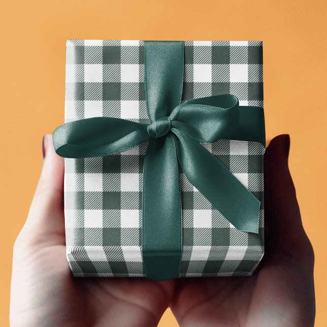 Papier Cadeau Papier d'enveloppement personnalisé Motif vert (Green Plaid Pattern Personalized Wrapping Paper
)