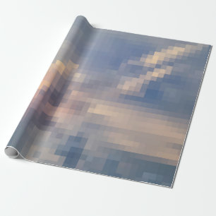 Papier Cadeau Papier d'enveloppement Pixelated Pink and Blue Clo