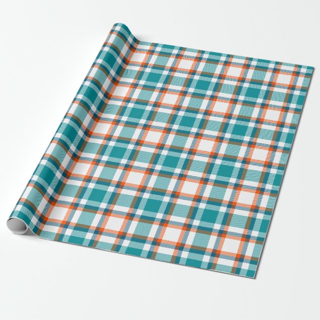 Papier Cadeau Papier d'enveloppement Plaid Football Miami (Déroulé)