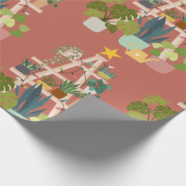 Papier Cadeau Papier d'enveloppement Plante de la Maison de Noël (Coin)