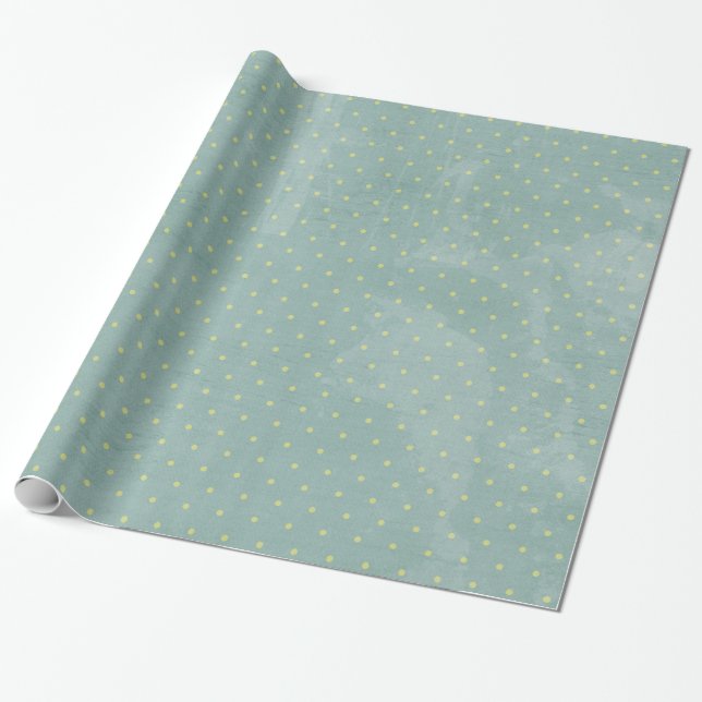 Papier Cadeau Papier d'enveloppement Poke Poke Polka bleu Noël (Déroulé)