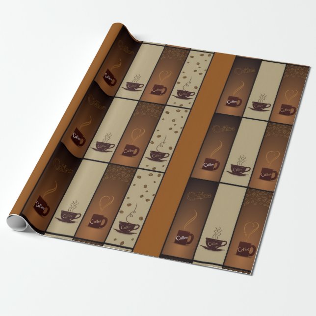 Papier Cadeau Papier d'enveloppement pour amateurs de café (Déroulé)