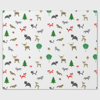 Papier Cadeau Papier d'enveloppement pour animaux de la forêt de