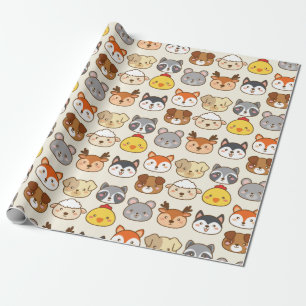 Papier Cadeau Papier d'enveloppement pour animaux mignons