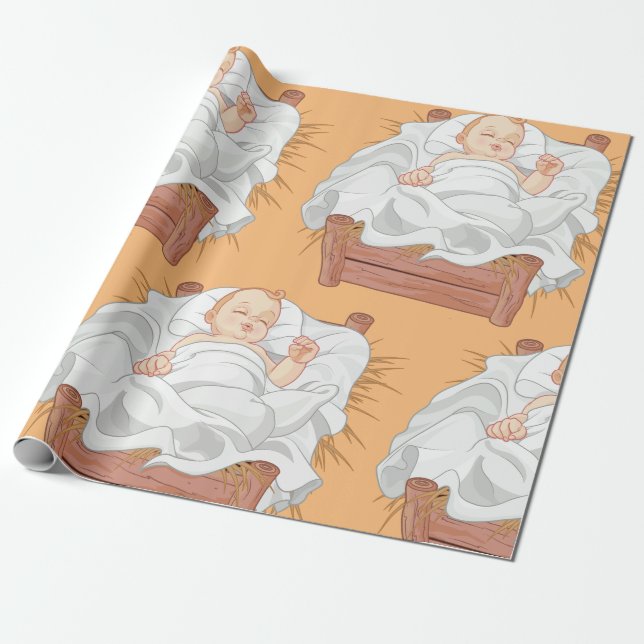 Papier Cadeau Papier d'enveloppement pour bébé crèche (Déroulé)